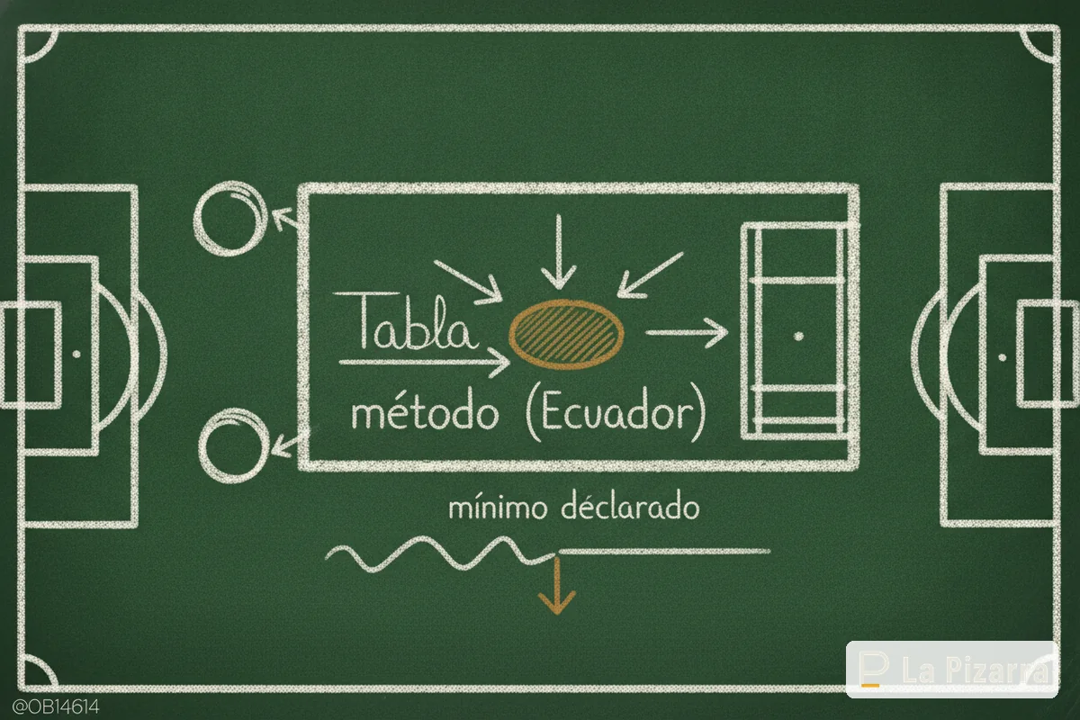 Esquema de pizarra: Depósito mínimo apuestas Ecuador: tabla 