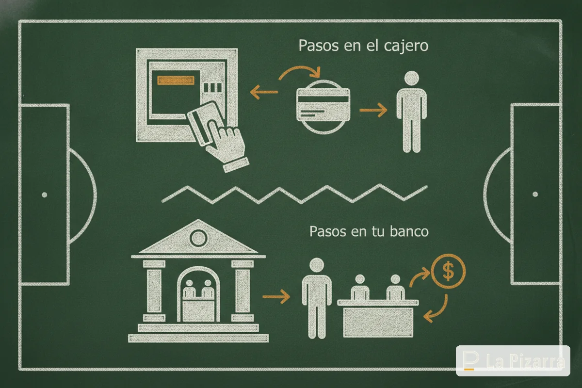Esquema de pizarra: Transferencia bancaria apuestas Ecuador paso a paso