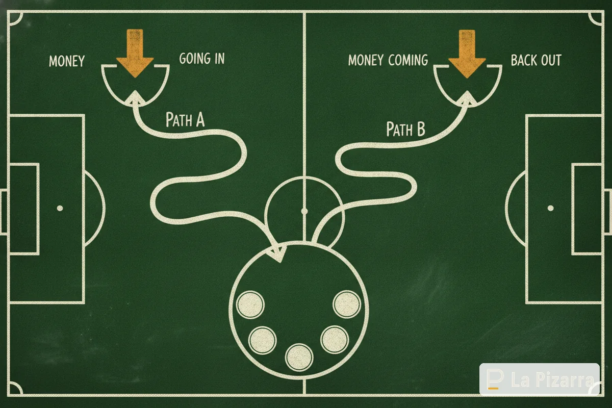 Esquema de depósito y retiro, sin marcas