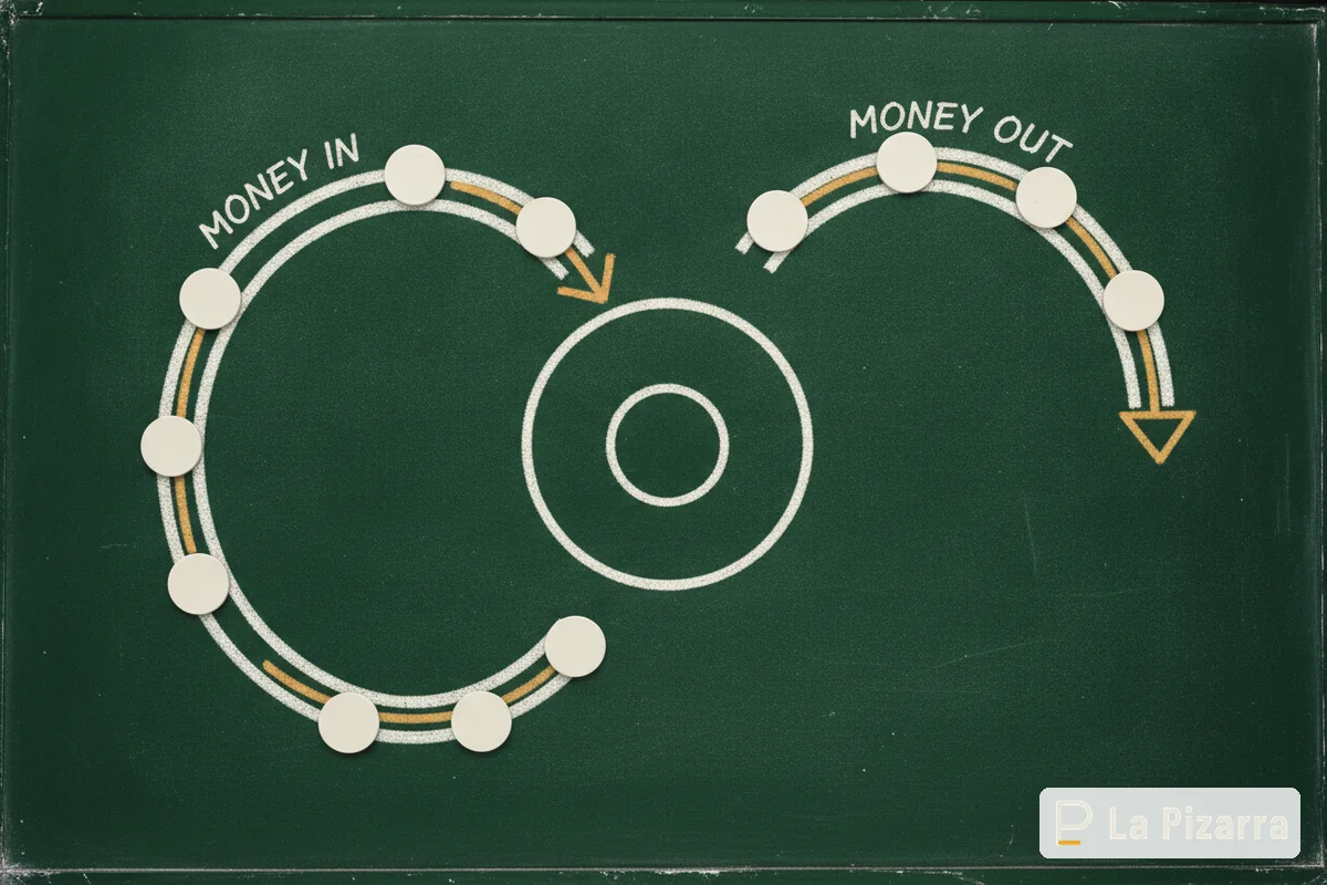 Esquema de depósito y retiro, sin marcas