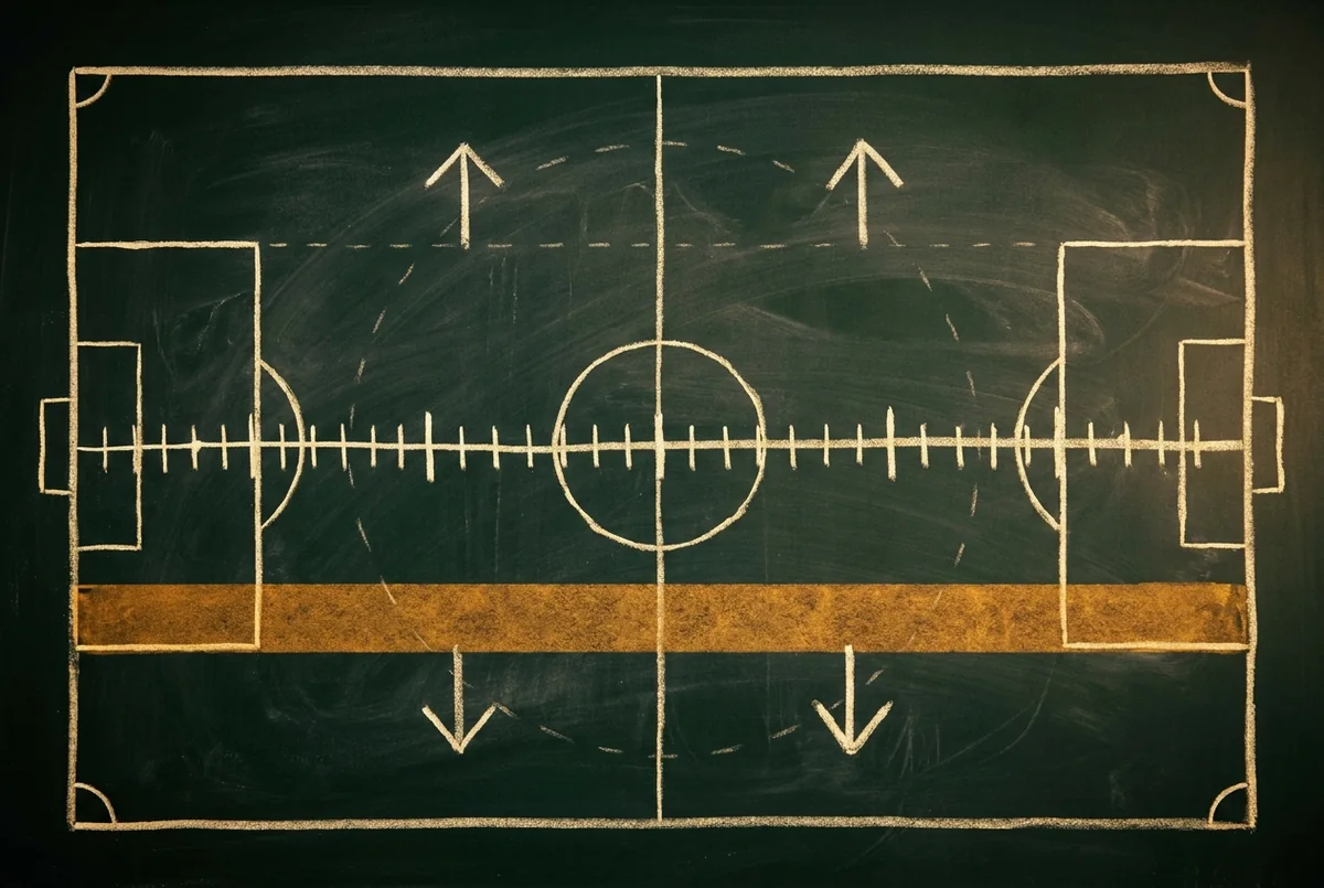 Diagrama de pizarra: Más/menos goles apuestas
