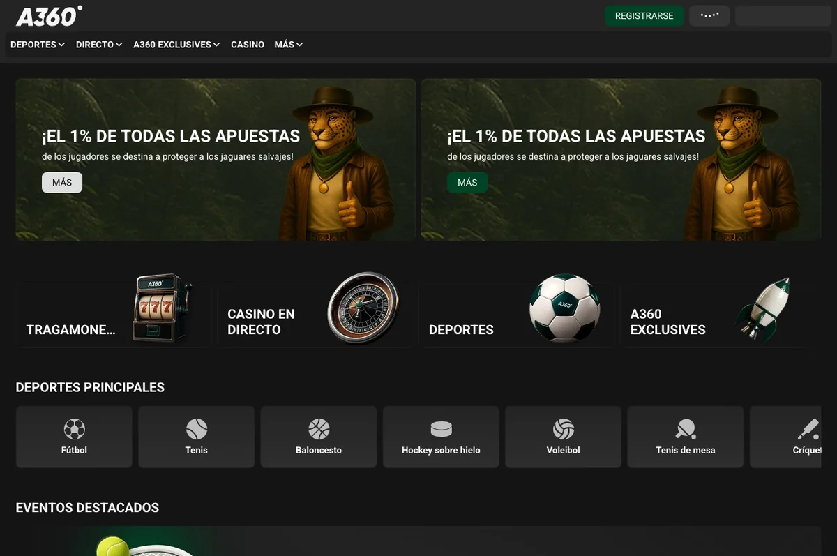 Interfaz pública de a360.bet